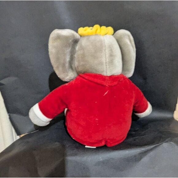 Vintage Elephant Stuffed Animal Plush Toy 12" Red Suit Yellow Crown - Picture 5 of 9